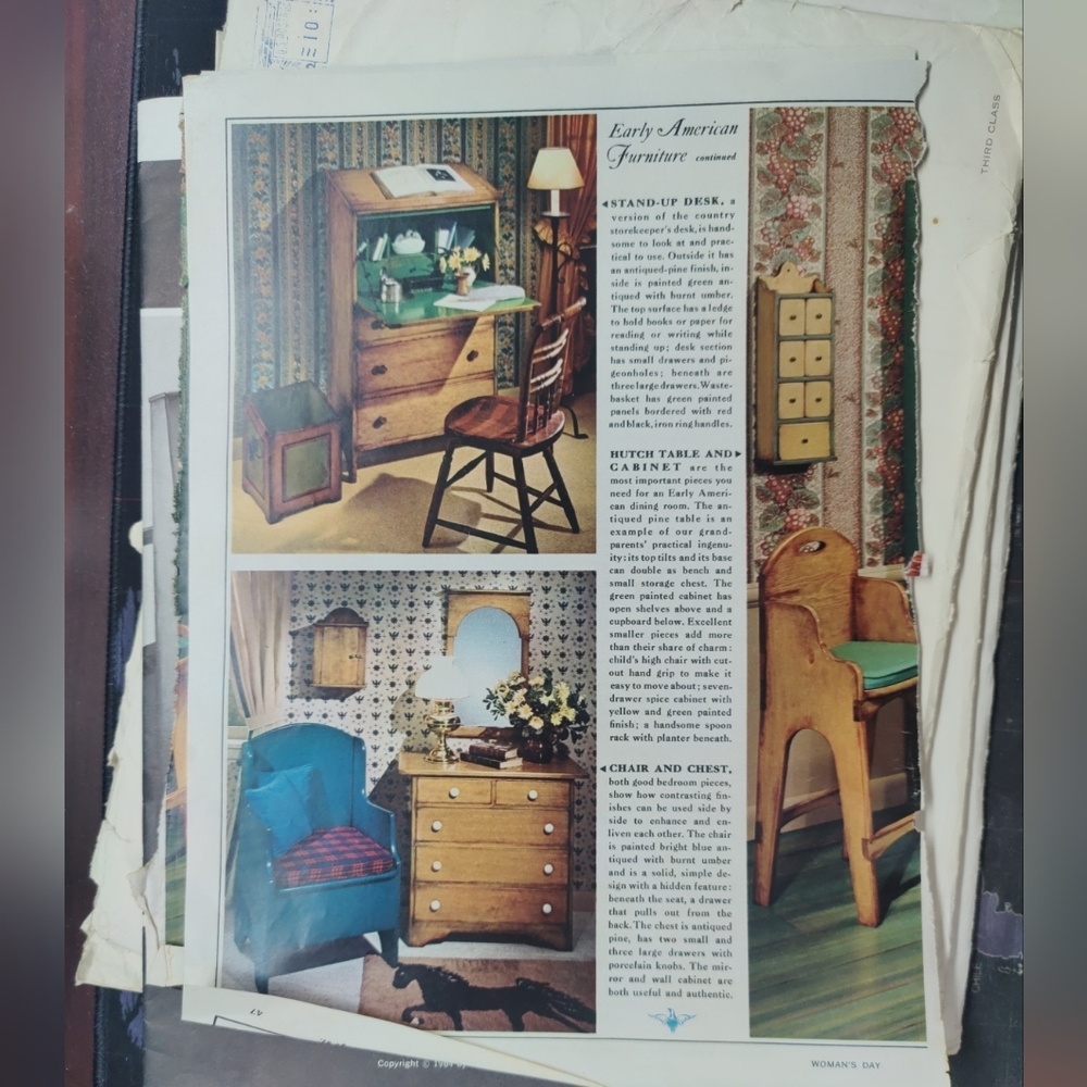 January 1965 Early American Furniture Patterns Uncut, WOMAN'S DAY MAGAZINE - Picture 7 of 7